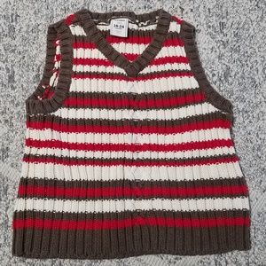 Striped knitted vest